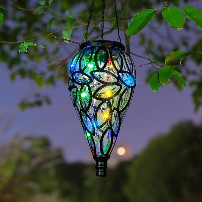 Backyard Solar Lantern Set, Rustic Patio Lighting