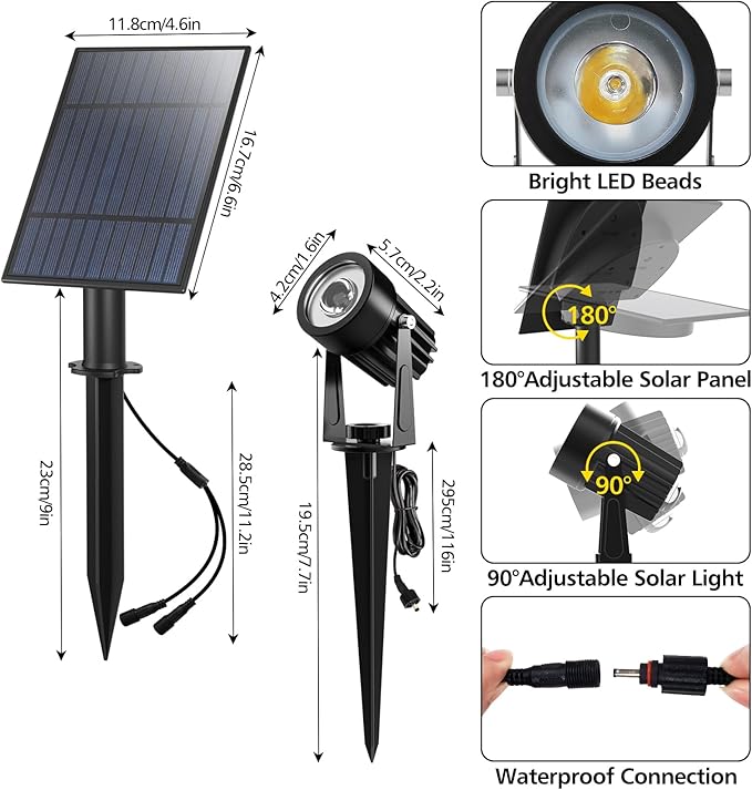 Solar Spotlights, Waterproof Landscape LED