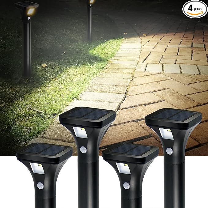 Solar Pathway Lights 4-Pack, Yard LED