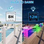 6-Pack RGB Solar Fence Post Lights, Outdoor LED Caps