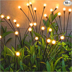 10-Pack Solar Pathway Lights, Waterproof LED Walkway Lights