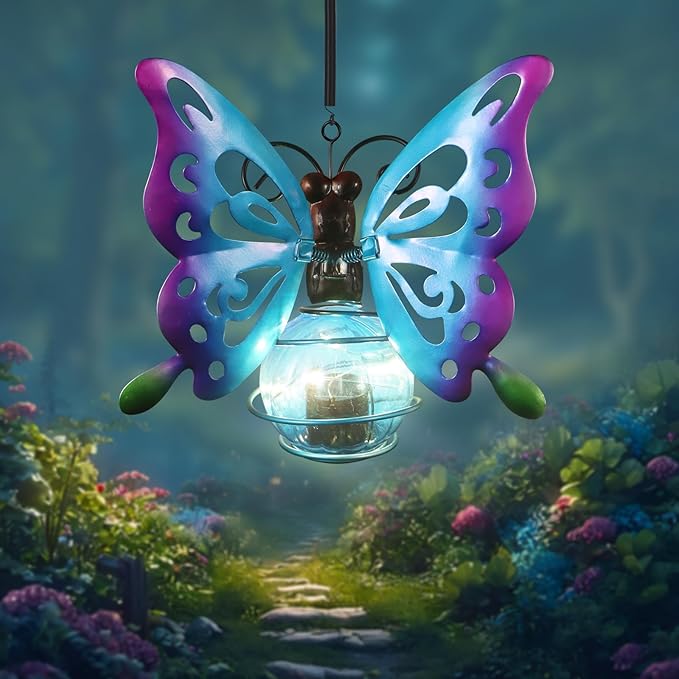 Butterfly Solar Pendant Light, Outdoor