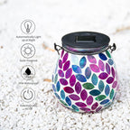 Mosaic Solar Lantern Set, Charming Porch Lighting