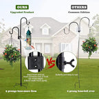 Shephard Hooks Outdoor 76 Inches for Lanterns Double Hooks Heavy Duty Shepherd Stand Plant Hanger Yard Hooks for Solar Lights,Bird Feeder Wedding Adjustable Height&Hooks Powder Coated