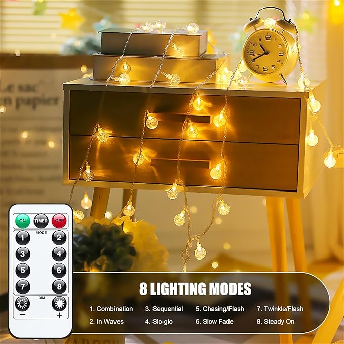 Warm White Porch String Lights, 17ft Weatherproof LED