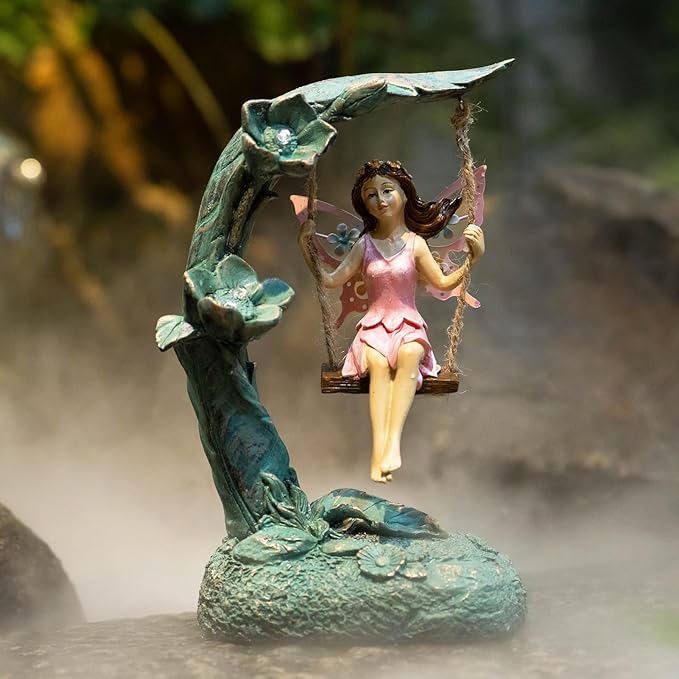 9.05" Flower Solar Lawn Figurine Light, Waterproof