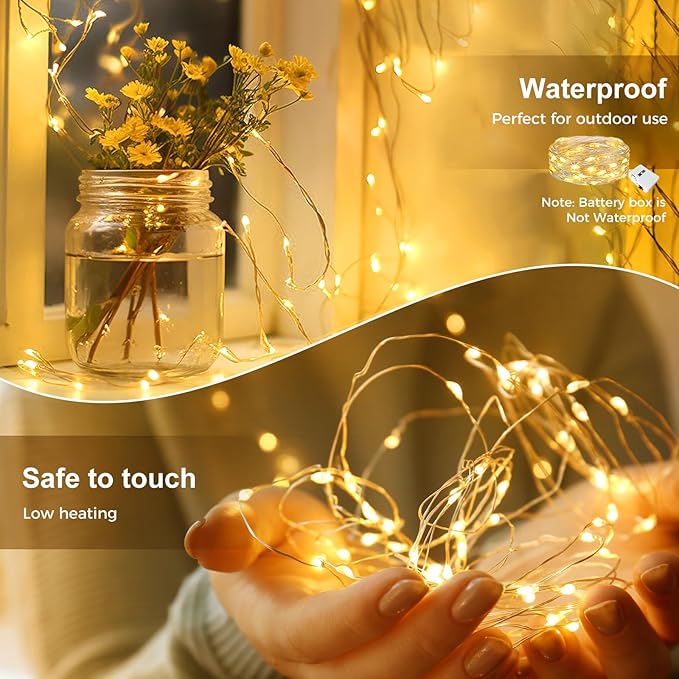 6-Pack Christmas Twinkle Lights, Waterproof for Patio