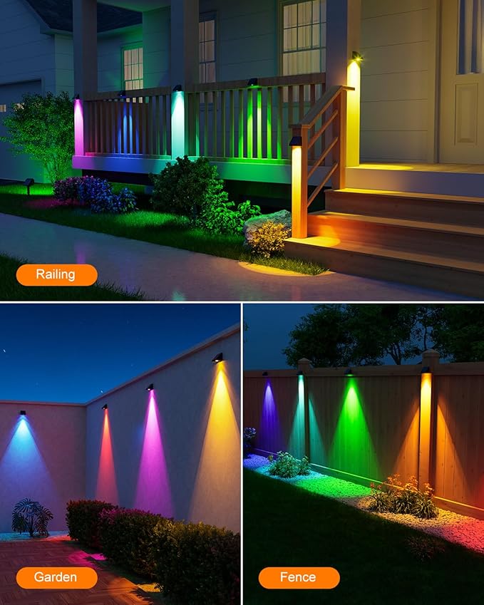 8-Pack Solar Deck Step Lights, Waterproof