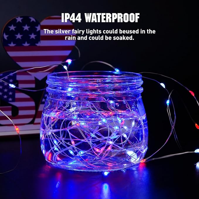 White String Lights for Yard, Waterproof LED