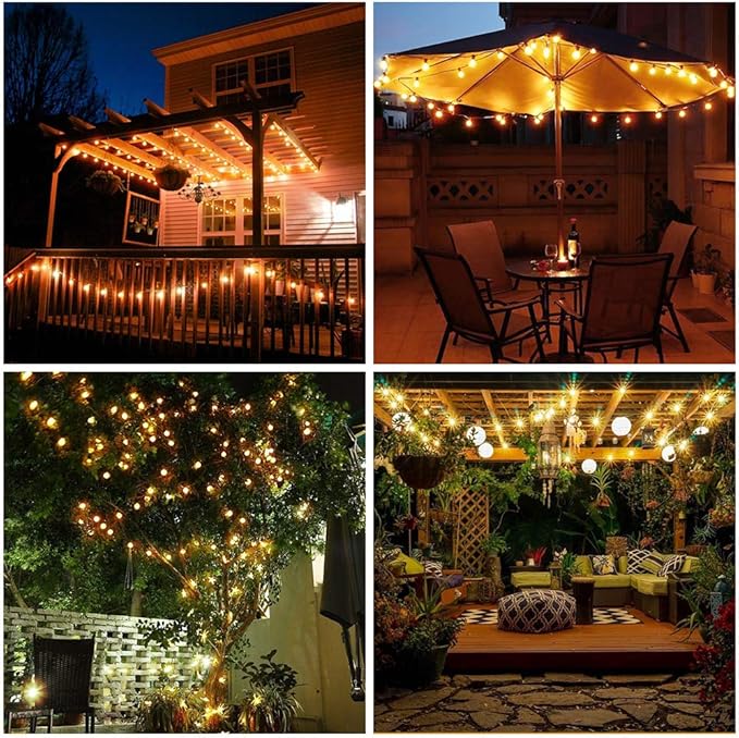 Metaku Globe String Lights Fairy Battery Operated 26ft 60LED with Remote Waterproof Indoor Outdoor Hanging Decorative Christmas for Home Party Patio Garden Wedding