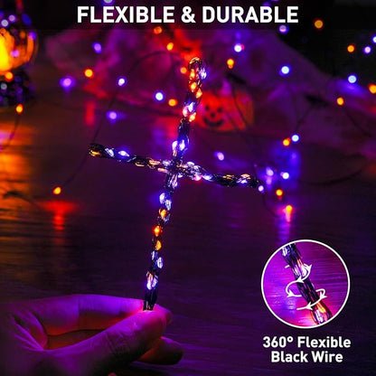 4-Pack Halloween LED String Lights, Waterproof Timer Lights