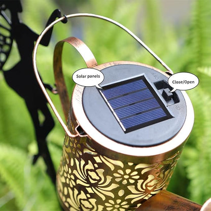 Solar Fairy Kettle Light,Solar Fairy Decorative Pile Light With Watering Can Decorative Metal Outdoor Decorations,IP65 waterproof chandelier landscape lamp,Suitable for Courtyard,Path,Lawn,Terrace