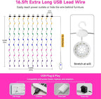 Multicolor Porch String Lights, 8ft Weatherproof LED
