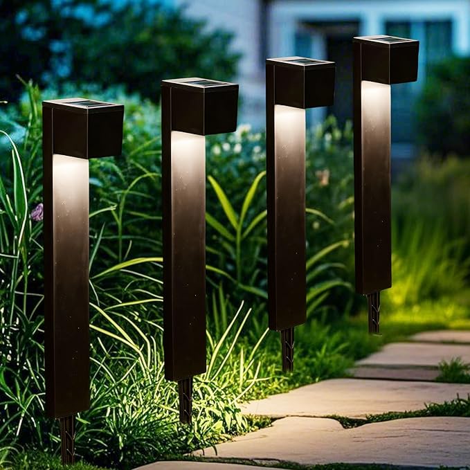 Dynaming Solar Pathway Lights Outdoor, 6 Pack Solar Garden Lights, Landscape Path Lighting, Waterproof & Auto On/Off for Patio Yard Lawn Walkway Driveway Decor