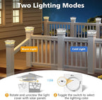 White Solar Fence Post Caps 4-Pack, Patio LED