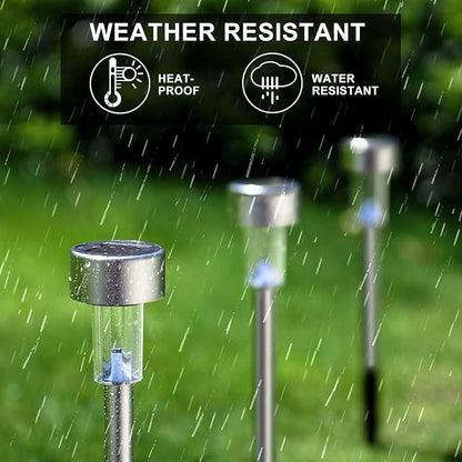 Dream Master Solar Lights Outdoor Waterproof, Stainless Steel LED Landscape Lighting, Solar Garden Lights, Outdoor Decorations for Yard, Pathway, Walkway, Patio, Lawn - 12 Pack (Multicolor)