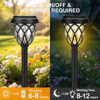 12-Pack Warm White Solar Path Lights, Outdoor Walkway LED