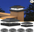 6-Pack Solar Post Cap Lights for Yard, LED