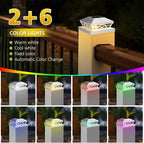 6-Pack Bright Solar Post Cap Lights for Patio, LED