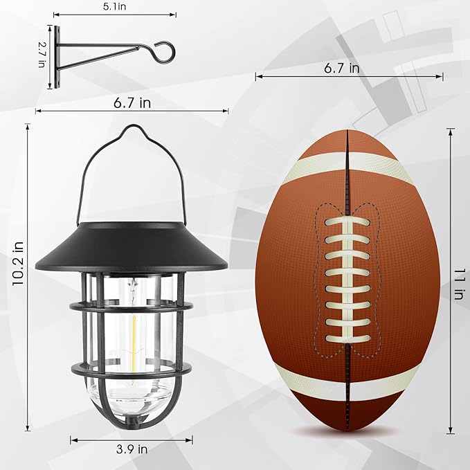 2-Pack Backyard Solar Garden Lanterns, Metal Waterproof LED