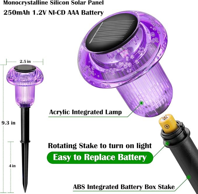 8-Pack Solar Path Lights, Outdoor Garden LED