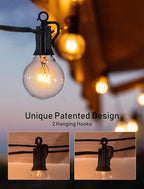 30ft Black Outdoor Edison String Lights, Weatherproof