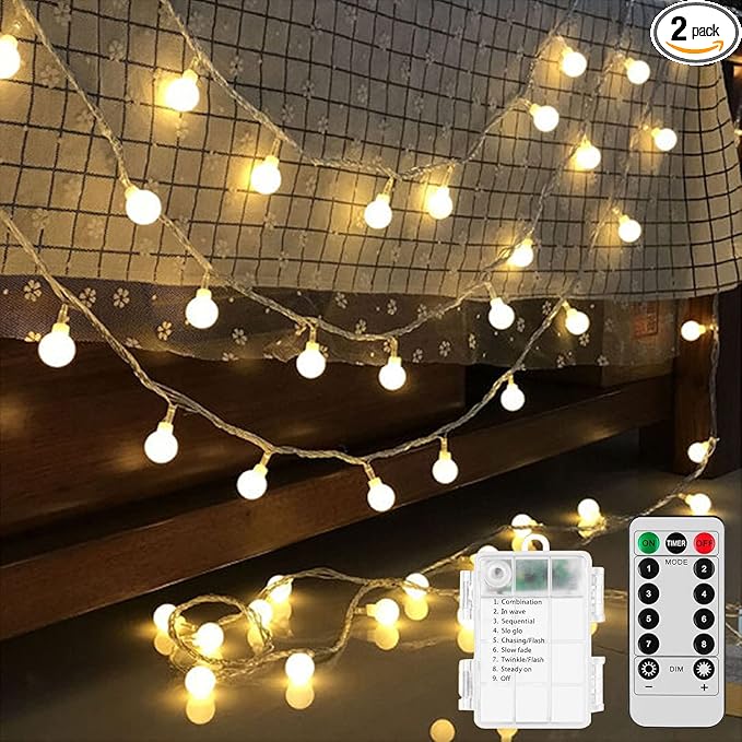 Christmas String Lights, 52ft 120 LED Waterproof Twinkle Lights