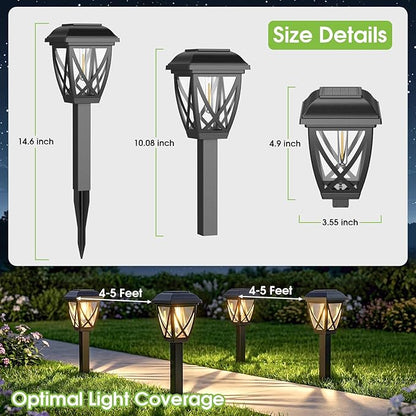 Greluna Solar Pathway Lights Outdoor 10 Pack, Auto On/Off Waterproof Solar Garden Lights, Energy Saving LED Landscape Outside Lights for Yard, Walkway, Patio & Driveway Decor