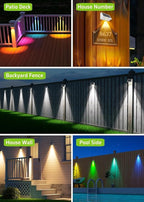 12-Pack Cool White Sleek Solar Deck Lights, Outdoor LED