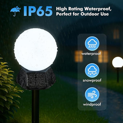 BlcTec Solar Pathway Lights Outdoor, Cool White Path Lights with 3-Sided Solar Panels, 18H Runtime, IP65 Waterproof, Auto On/Off for Patio, Garden, Lawn, Driveway, Yard, Landscape Decor, 2 Pack