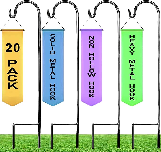 35" Garden Shepherd Hooks, Iron Plant Hangers