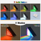 6-Pack Solar Stair Motion Sensor Step Lights, RGB Waterproof