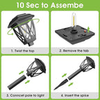 10-Pack Solar Pathway Lights, Waterproof LED Garden Lights