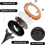 Solar Flat Disk Lights 12-Pack, Waterproof Garden