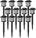 12-Pack Warm White Solar Path Lights, Outdoor Driveway LED
