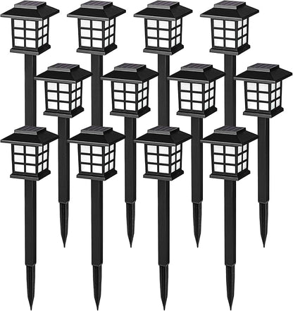 SOLPEX Solar Outdoor Lights,12 Pack Solar Path Lights, Walkway Lights Outdoor, Garden Light, Solar-Powered Pathway Waterproof for Garden, Yard, Landscape and Driveway(Warm White)
