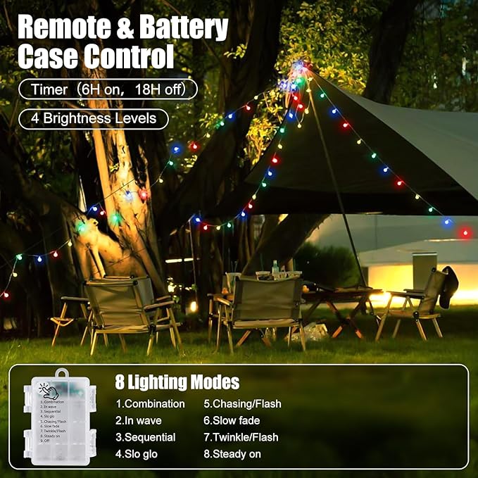 60 LED Christmas Twinkle Lights, Waterproof for Patio