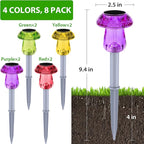 8-Pack Multicolor Solar Path Lights, Outdoor Driveway LED