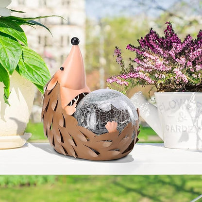 MUMTOP Solar Lantern - Solar Lights Outdoor Waterproof, Hedgehog Lanterns Yard Decorations, Decorative Lantern Tabletop Ornaments for Garden Decor