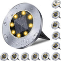 12-Pack Flat Solar Driveway Lights, Waterproof LED