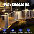 6-Pack Solar Post Cap Lights for Deck, LED