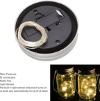 Solar Mason Jar Lights, 20 LED Fairy Firefly