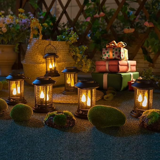 6-Pack Backyard Solar Patio Lanterns, Decorative Waterproof LED