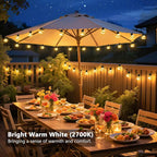 Warm White Patio String Lights, 22ft Weatherproof LED