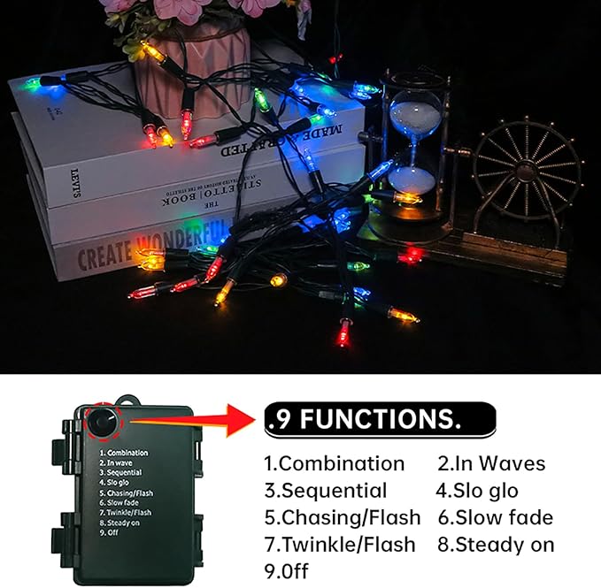 Christmas String Lights, 50 LED Waterproof Twinkle Lights
