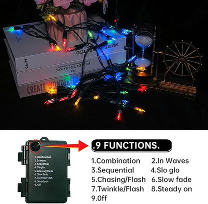 Christmas String Lights, 50 LED Waterproof Twinkle Lights