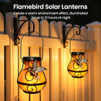 2-Pack Hummingbird Solar Lanterns, Waterproof LED Outdoor Lights
