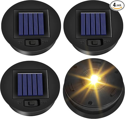 2025 Upgraded 4 Pack Solar Light Replacement Tops Parts(3.15in) for Outdoor Hanging Waterproof Solar Lanterns