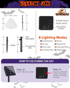 Halloween String Lights, 55ft 32 LED Timer