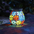 Mosaic Solar Backyard Lanterns, Metal Waterproof LED